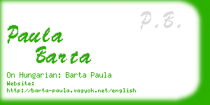 paula barta business card